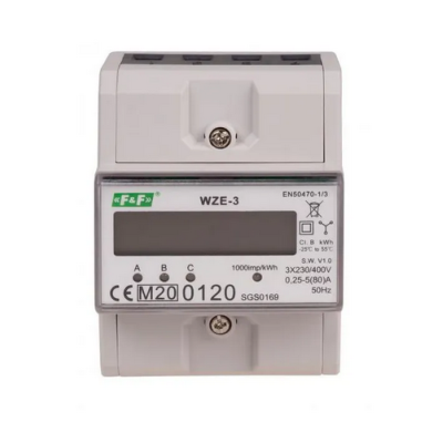 Licznik zużycia energii F&F WZE-3 trójfazowy 3X230V+N 3X10 (80A)